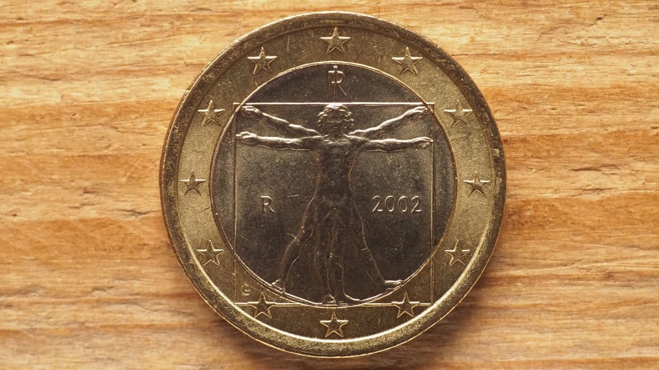 Zeldzame 1 euro munten Leonardo Da Vinci