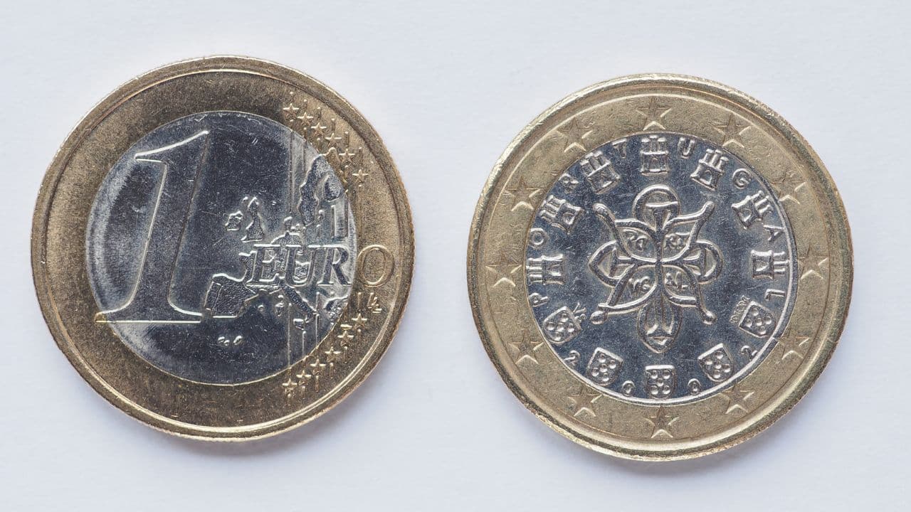 Zeldzame 1 euro munten Portugal 2008